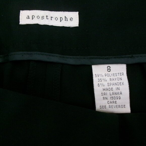 Apostrophe Black Rivet Straight Leg Pants Mid Rise 8 /6 Stretch Dress Pants - Picture 12 of 13